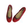 New flat-bottomed light-mouth ballet silver single shoes women's shoes bow red boat shoes