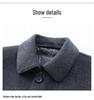 Men's Double-Faced Wool Blend Mid-Length Coat - Business Casual Down Jacket for Middle-Aged Dads