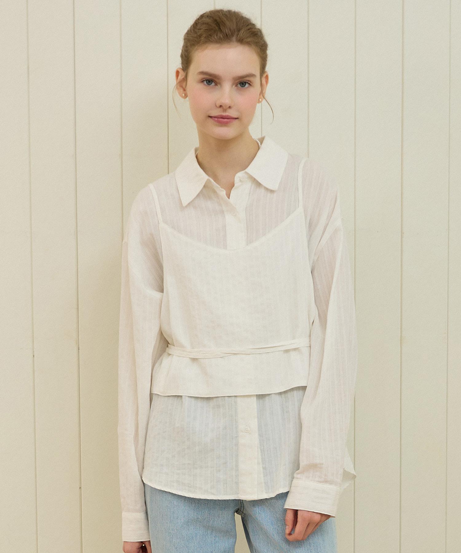 Nonlocal Grace Bustier Blouse Set - White White/Free