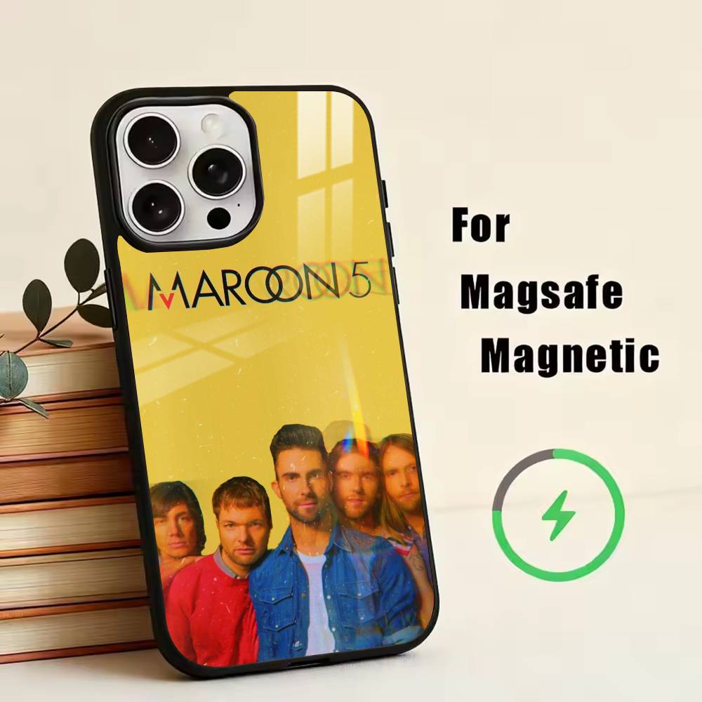M-Maroon 5  Phone Case For iPhone17,16,15,14,13,12,11 Plus,Pro Magnetic with Magsafe Wireless Charging