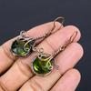 Peridot Earrings Gemstone Jewelry, 999 Copper Wire Wrapped Earrings, Handmade Jewelry Birthstone Earrings, Gift For Him