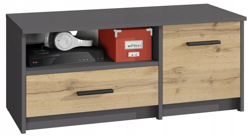 Tv Stand Bodo 1D1S Anthracyt-Wotan Tv Shelf Tv Chest Of Drawers