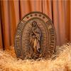 Handmade Virgin of Guadalupe Wooden Statue - Catholic Mary Wall Decor, Carved Religious Art, Mexican Marian Altar Figurine, Chri