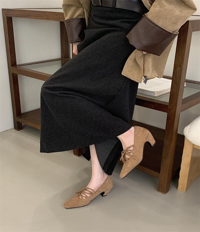 Mary Jane shoes female French retro fairy single shoes 2025 spring and autumn shallow bow flat beanie shoes new