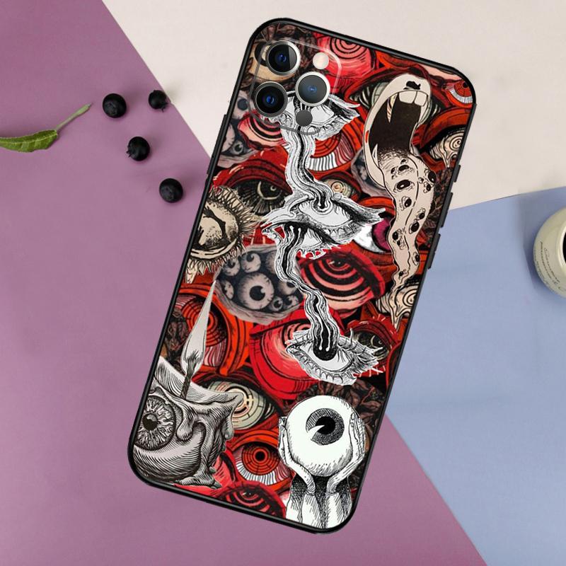 

Scary Face Eyes Phone Case For iPhone 16 15 14 13 12 11 17 Pro Max 13 mini 16 Plus 16e 17 Air Bumper Cover iPhone 12 mini