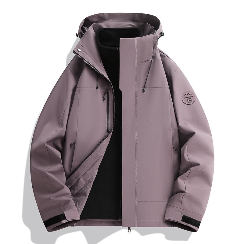 Unisex Windproof Winter Jacket: Warm, Fleece-Lined, 3-in-1 Outdoor Workwear Suit