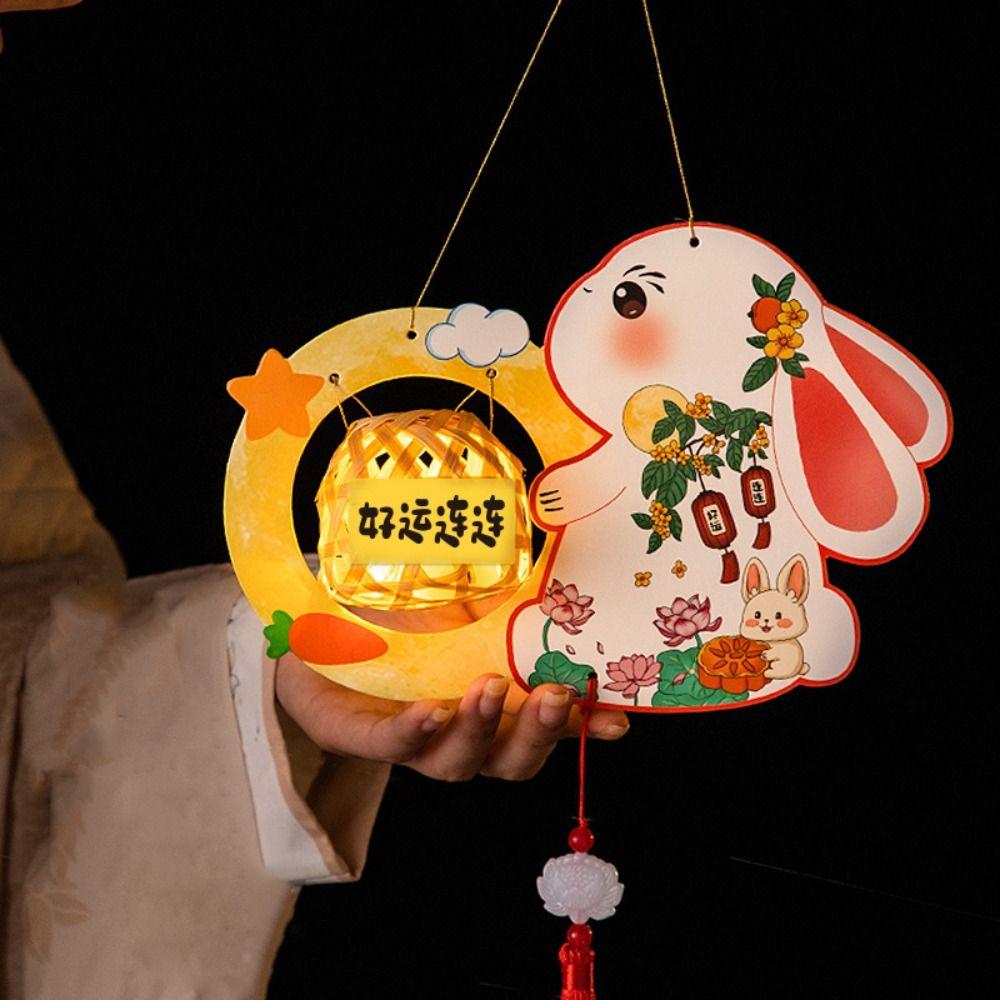 Cute Festival Lantern Material Pack Cartoon Hanging Rabbit Lamps  Women Children