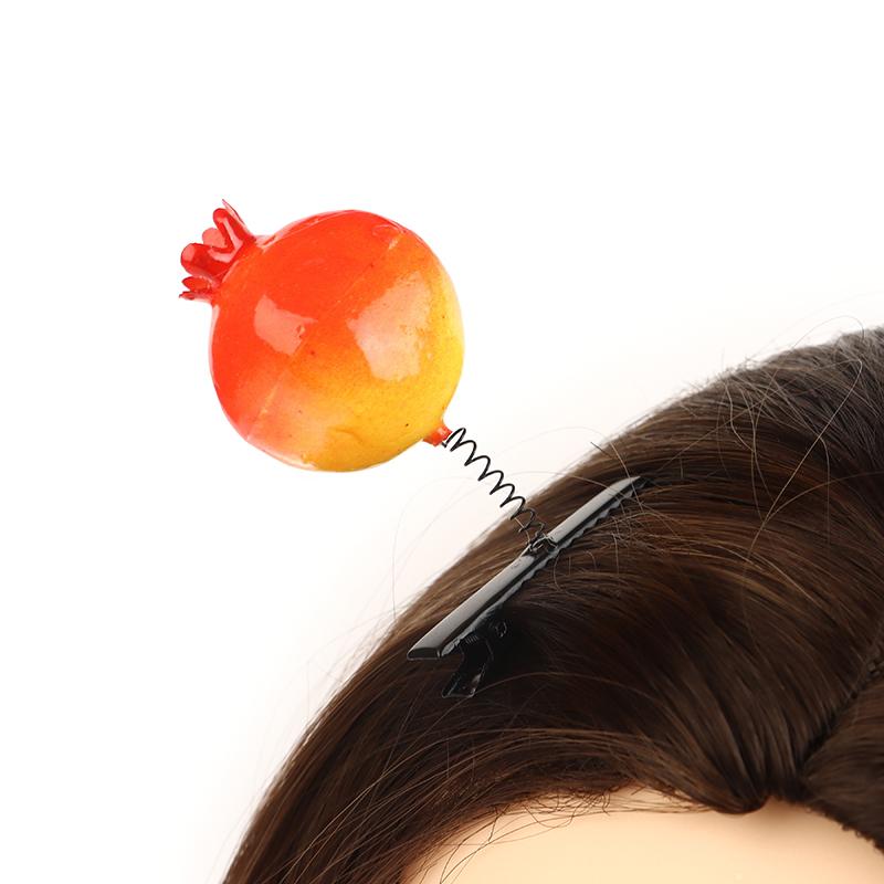 

4Pcs Cute Fruit Hairpin Spring Clip Cartoon Pomegranate Cherry Orange Strawberry Hair Clip Duckbill Clip Headwear Barrette Gifts