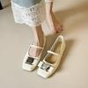 Square-toed Soft-soled Ballet Shoes for Women, Flat Single Shoes