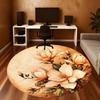 1PC Floral Pattern Office Round Area Rug, Under Office Chairs Bedroom Living Room Home Decor, Carpet for Office -1110105