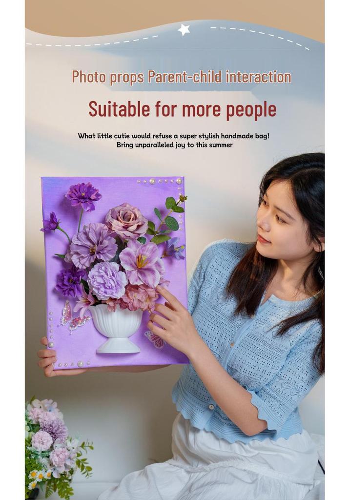 Meike Creative DIY French Flower Painting Activity: Handmade Fun for Parent-Child and Team Art Salon