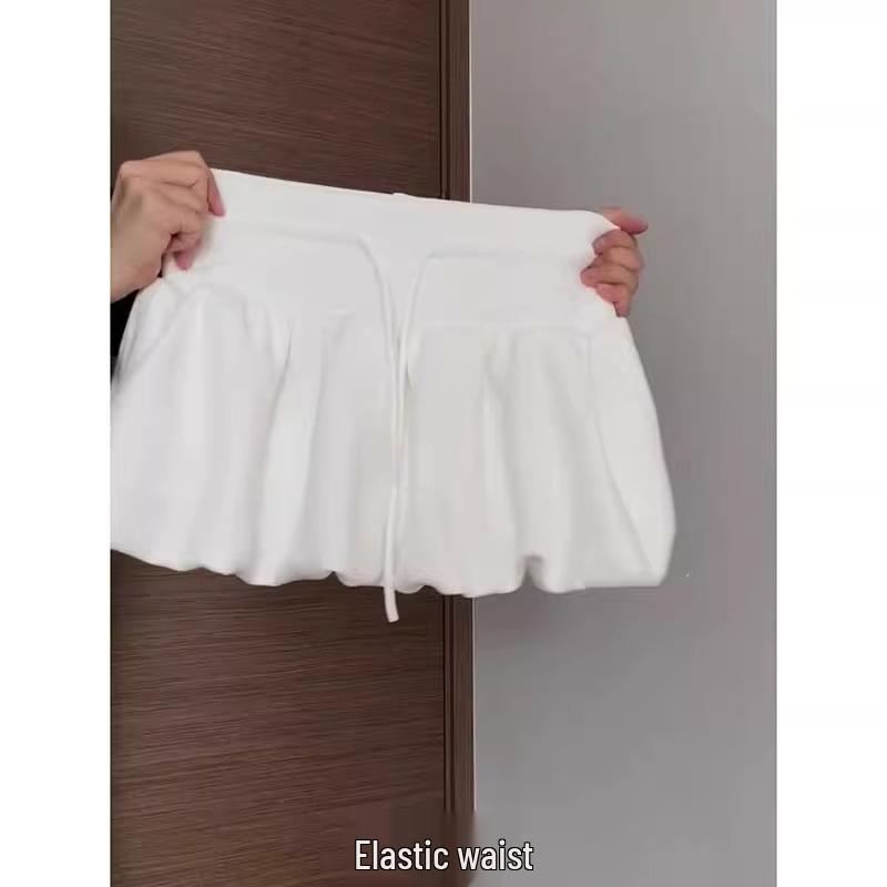 2025 Autumn Korean Spicy Girl Tulip Skirt: Slimming Drawstring Ruffle Design