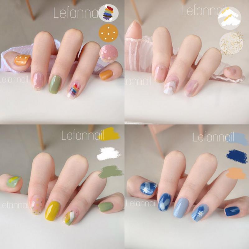 Buy 14Pcs/set Summer Nail Art Stickers Printing Nail Decals Colorful