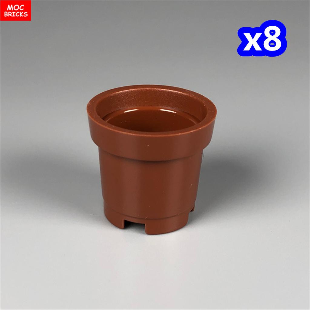 MOC Bricks Container Series Display Box Bucket Basin Pot Pack Basket Attachments Assembled Constructing Blocks Playthings Children Gift