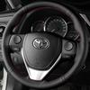DIY Black  Leather Braid Car Steering Wheel Cover For Toyota E'Z RAV4 Corolla IM Scion Auris Car Accessories