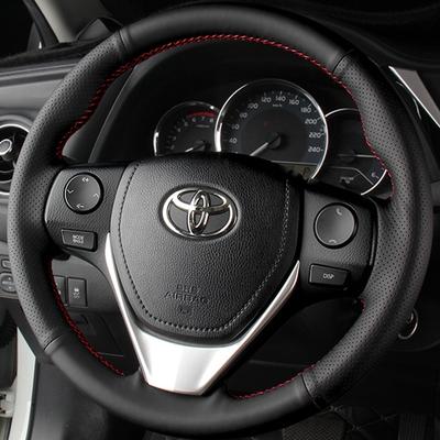 Capa de Couro Preto Trançado para Volante de Carro DIY Para Toyota E'Z RAV4 Corolla IM Scion Auris Acessórios para Carro