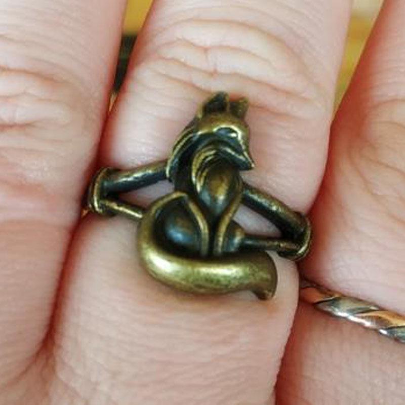 Heißer Verkauf Kreativer Zinklegierung Farbe Alter Fuchs Kupferring Herren Damen Ring Partnerringe Herren Bijouterie Damen Hochzeit