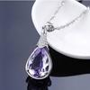 Mode Damen Halskette koreanischen Stil Amethyst Zirkon Wunsch Stein Anhänger Damen Anhänger Schmuck