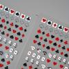 Solitaire Playing Card Pattern Design Nail Art Stickers: Self-Adhesive, Easy to Use, Cartoon Themed, One-Time Use, Glitter Accents