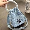MLB Korea Women's College Style NY Embroidered Monogram Shoulder Bag