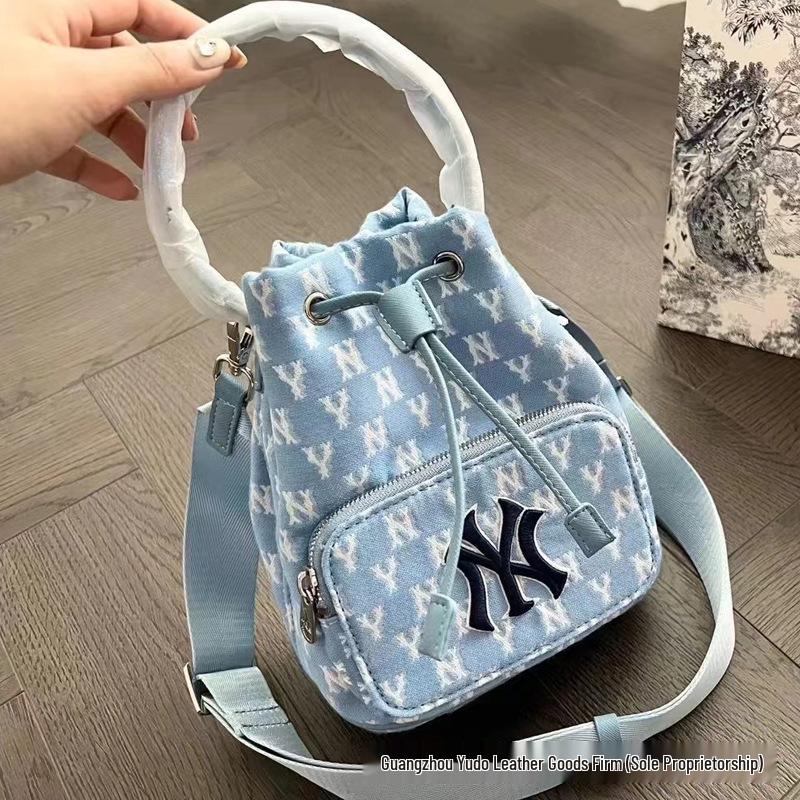 MLB Korea Women's College Style NY Embroidered Monogram Shoulder Bag