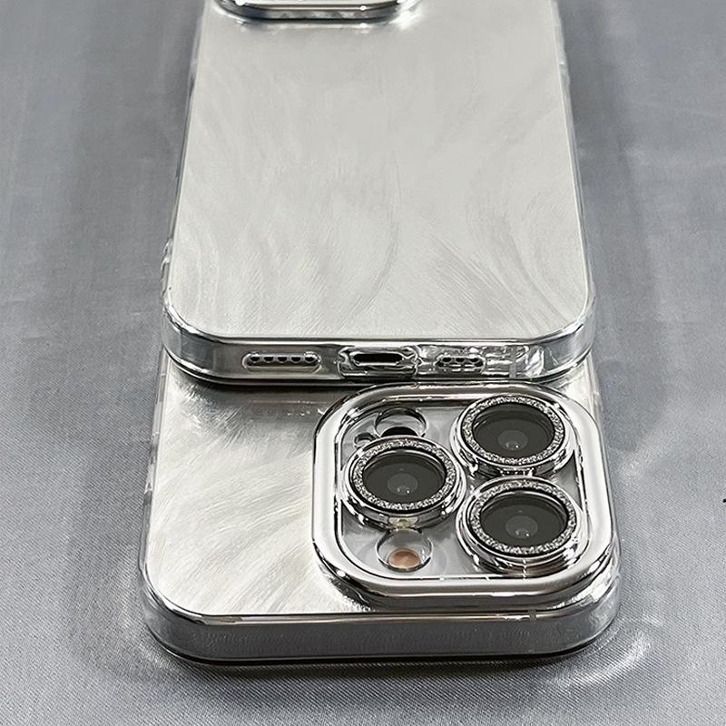 High End Feather Yarn Mobile Phone Case Suitable for 17 Apple 15 Promax Mirror Mask Iphone16 All Inclusive 12 Laser 14