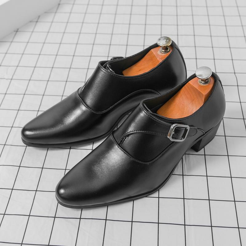 New Slip On Black With White Loafers Men's Pointed Leather Casual Cuban Shoes Wedding Dress Homecoming Footwear Zapatos Hombre