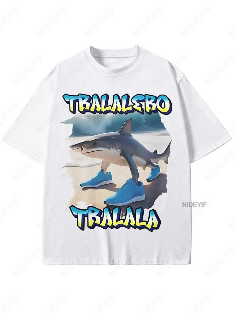 Italian Brainrot Funny Meme T-shirts Tralalero Tralala Tung Tung Tung Sahur Bombardiro Crocodilo Brr Brr Patapim Washed T Shirts