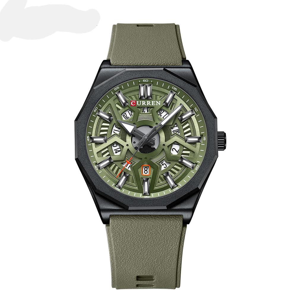 CURREN 8437 Luxury Fashion Casual Design Quartz Watch Luminous Hands Silicone Strap Wristwatches for Men's Montre Relojes Homme