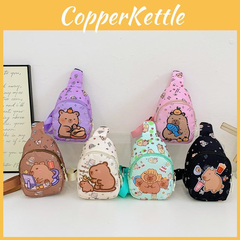 Children Printed Capybara Diagonal Package Polychrome Casual Outdoor Bag Chest