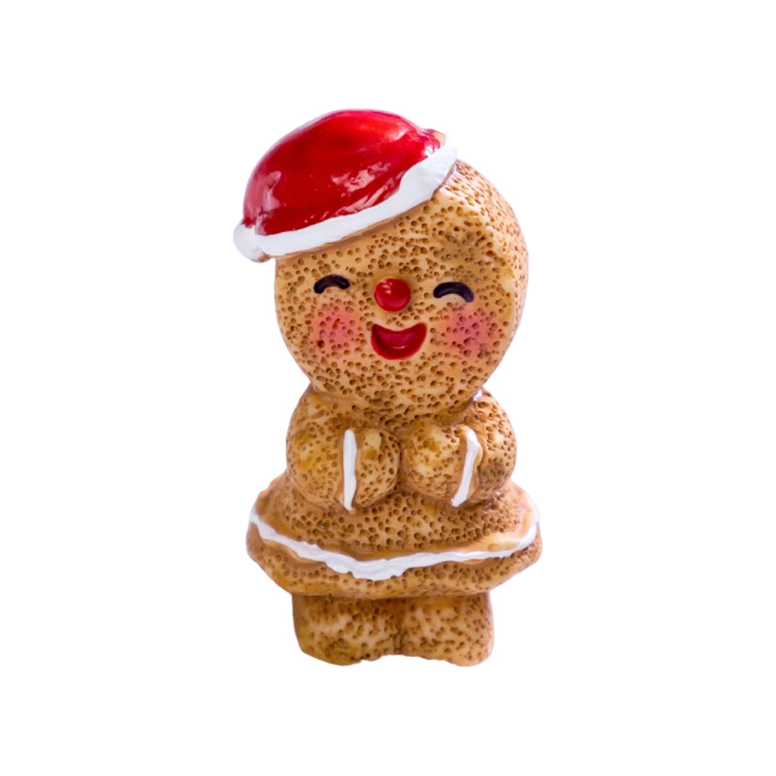 

Mini Gingerbread Man Figurine DIY Christmas Decoration Accessory Cute Small Ornament for Holiday Crafting and Festive Display
