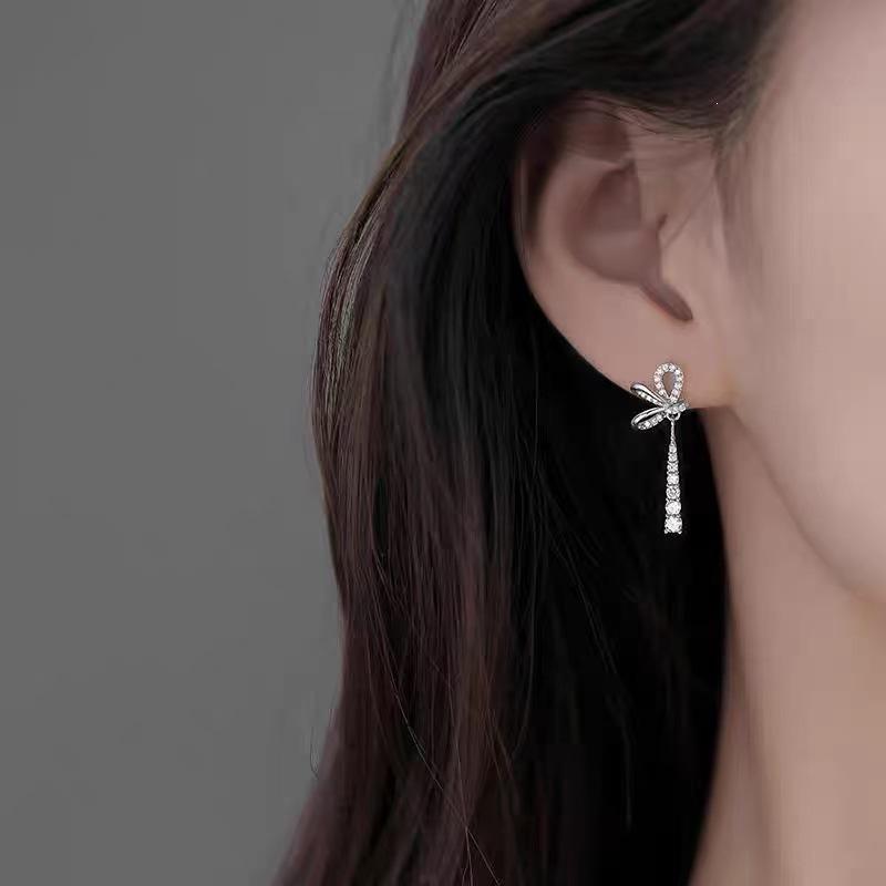 2024 New Luxury Bow Earrings: 925 Sterling Silver Needle, High-End Design for Elegant Women