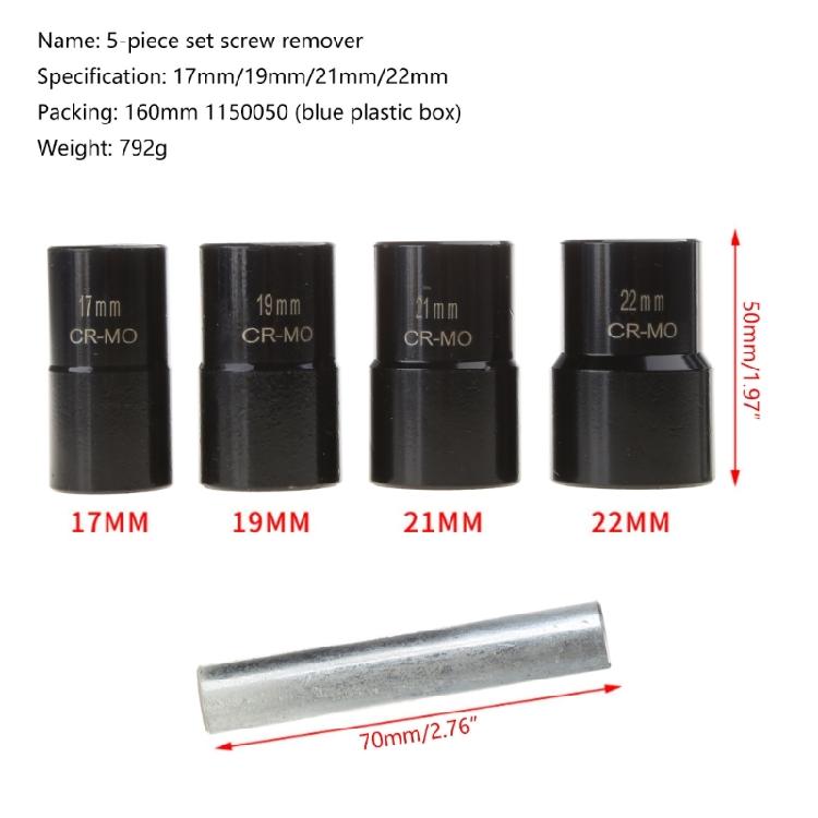 5Pcs Locking Lug Nut Master Key Set | SAE & Metric Wheel Lock Removal Kit