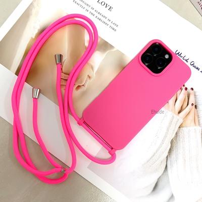 Einfache Lanyard-Hülle Für iPhone 17 16 Pro Max 11 12 13 14 15 Plus Stoßfeste Crossbody-Kordelband-Riemen Weiche TPU-Rückseite Candy Dünne Abdeckung