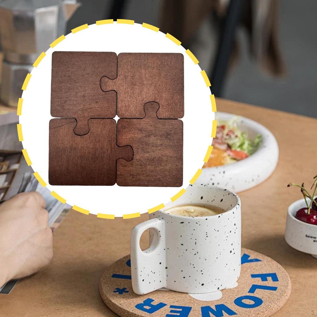 Untersetzer aus Holz Kreativ Wiederverwendbar Einzugsgeschenke Teetassenuntersetzer für Bar Küche Kaffee