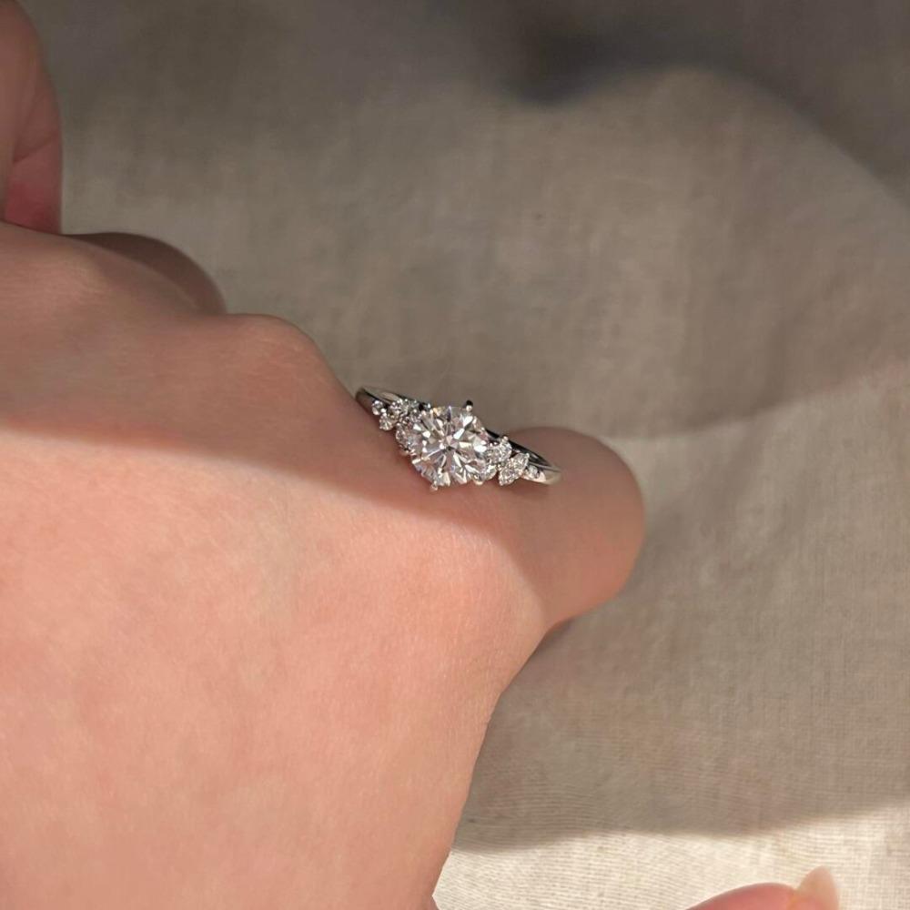 Open Ring 1ct Moissanite Berlin Love Letter Ring Unique Design Adjustable Diamond Ring for Women