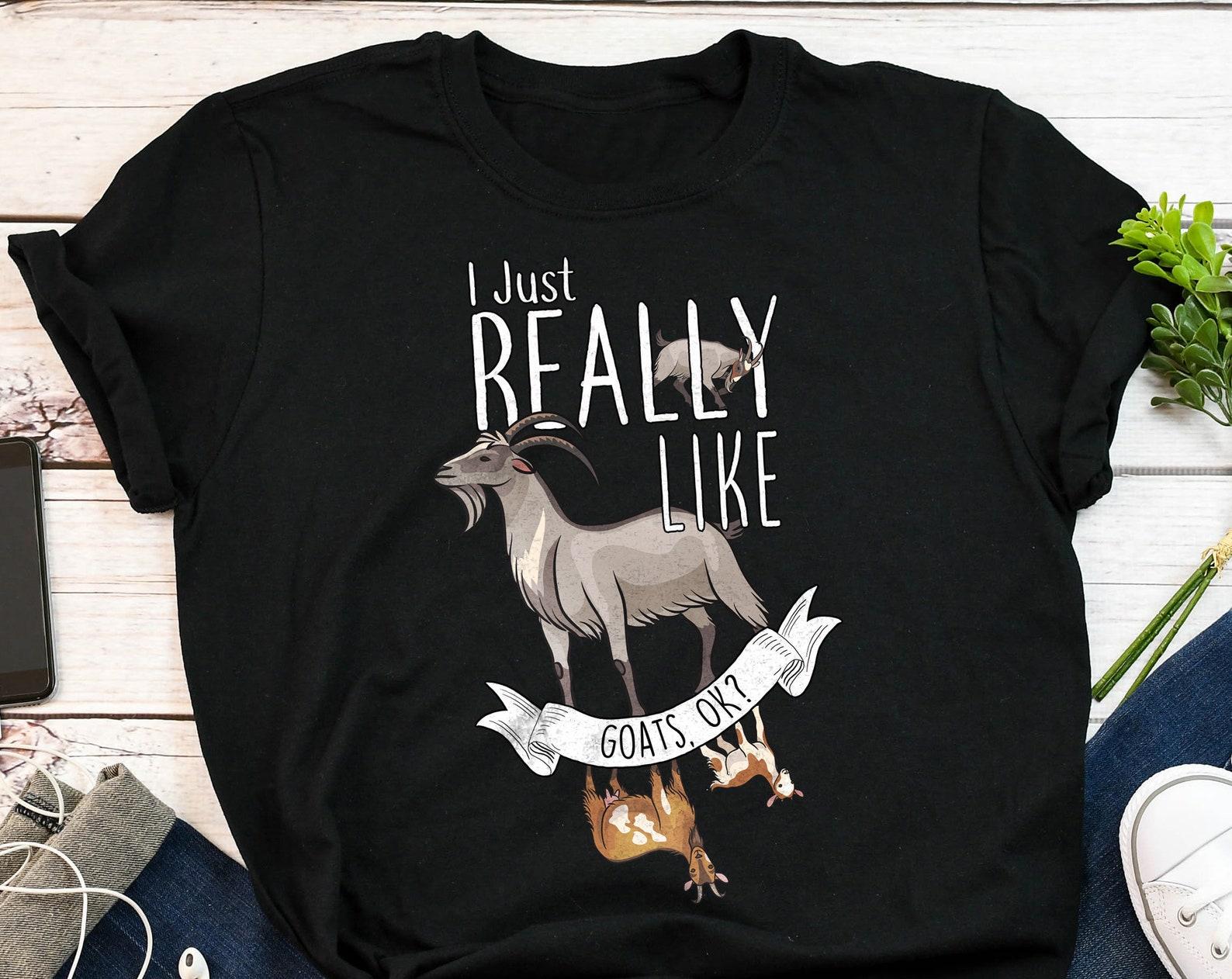 Funny Goat Shirt, , Goat Lover Gift, Cute Farming T-shirt, Livestock Tshirt, Goat Mom Dad, Farmer Clothing, Dairy, Pet Goat, Pink 120