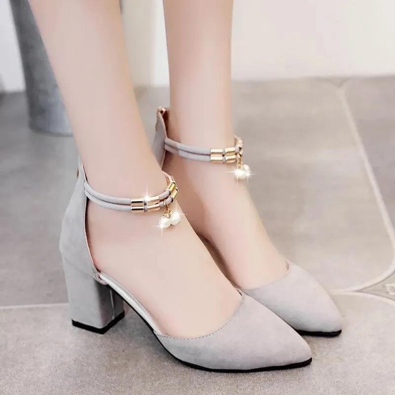 

Cresfimix женские классические туфли с острым носком, серые, легкие, удобные, весенне-летние, на квадратном каблуке, женские повседневные офисные туфли-лодочки ba345 35