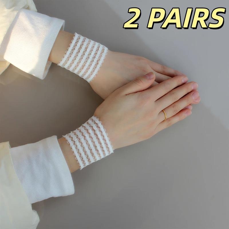 2 Pairs Shirt Sleeve Fixer Flexible Hand Sleeve Wrist Ornament Breathable for Men and Women Daily Accessories