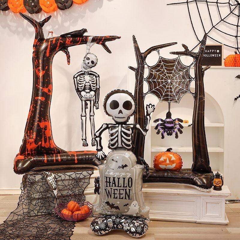 Halloween Window Decorations 4D Standing Witch Tree Pumpkin Balloons Large Toys