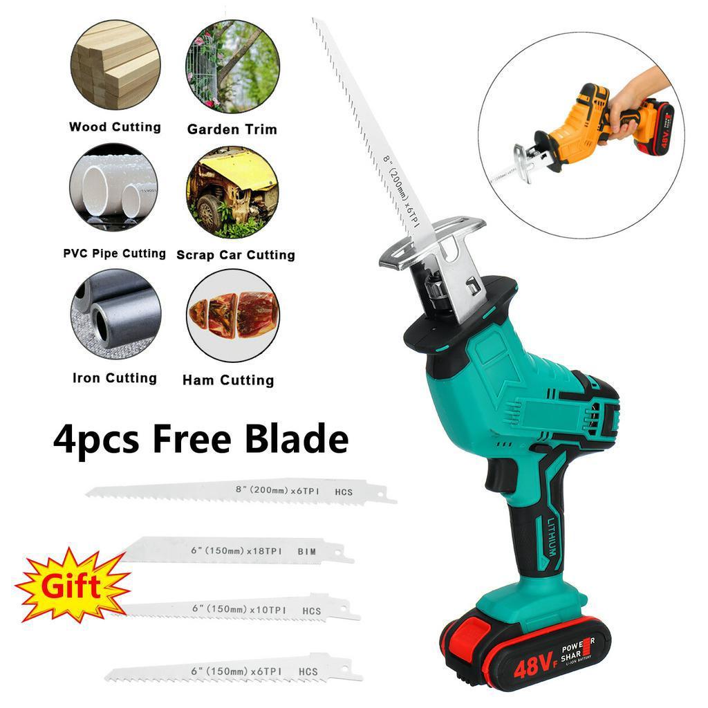 48VF Sabre Metall Holz Holzbearbeitung Kettensäge Schneidwerkzeug Tragbare kabellose elektrische Säbelsäge für Holz Metall