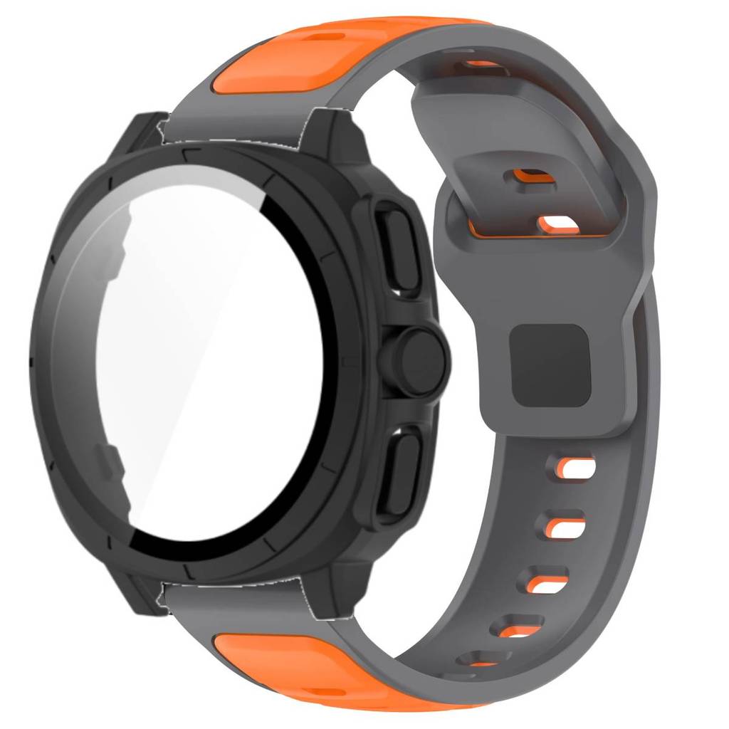 Silicone Band +Tempered Glass Case For Samsung Watch 7 40mm 44mm Strap Protector Cover For Samsung Galaxy Watch 7 44mm 40mm