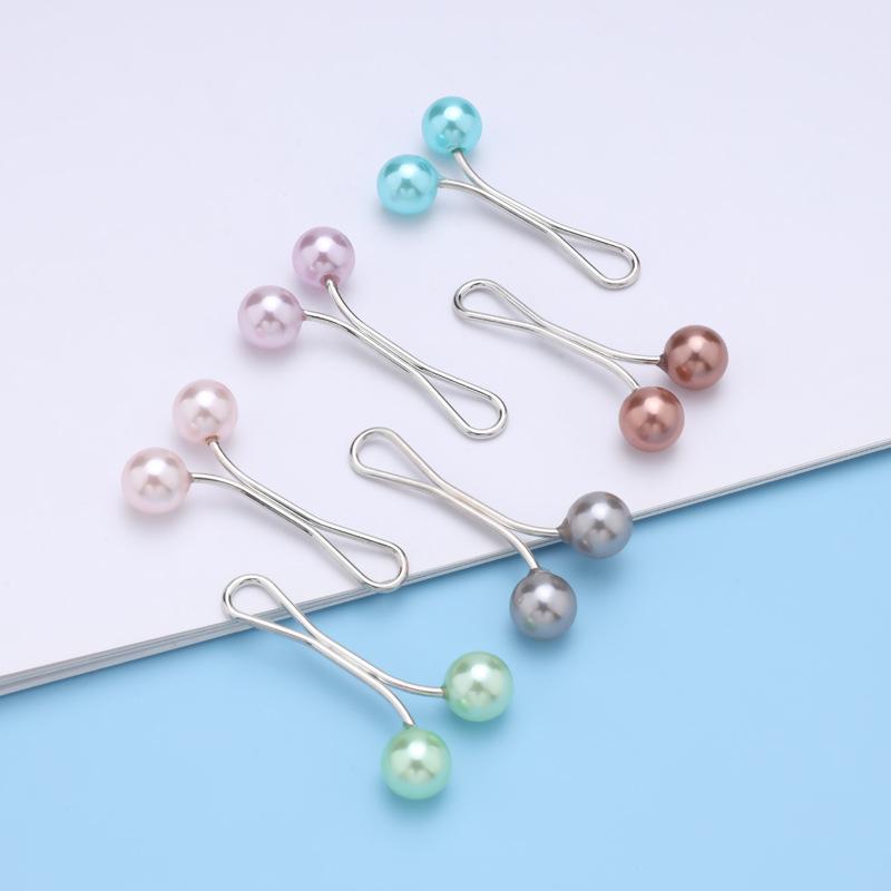 Colorful Metal Bead Headscarf Clip - U-shaped, Multifunctional Fashion Accessory