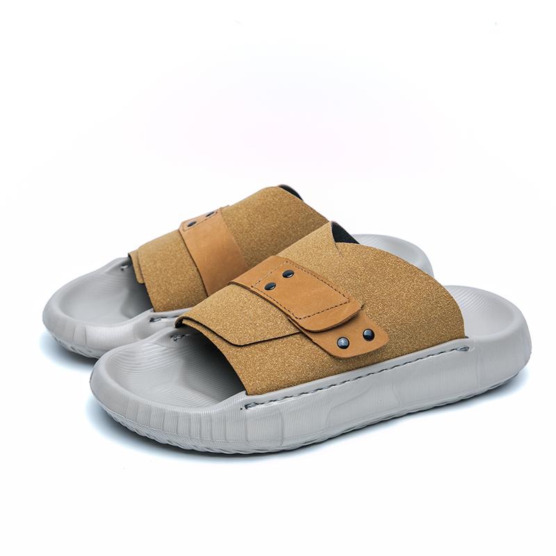 New Handmade Breathable Men Young Fashionable Design Soft Sole Casual Slippers Outdoor Lightweigh Non-slip Comfortable Slippers