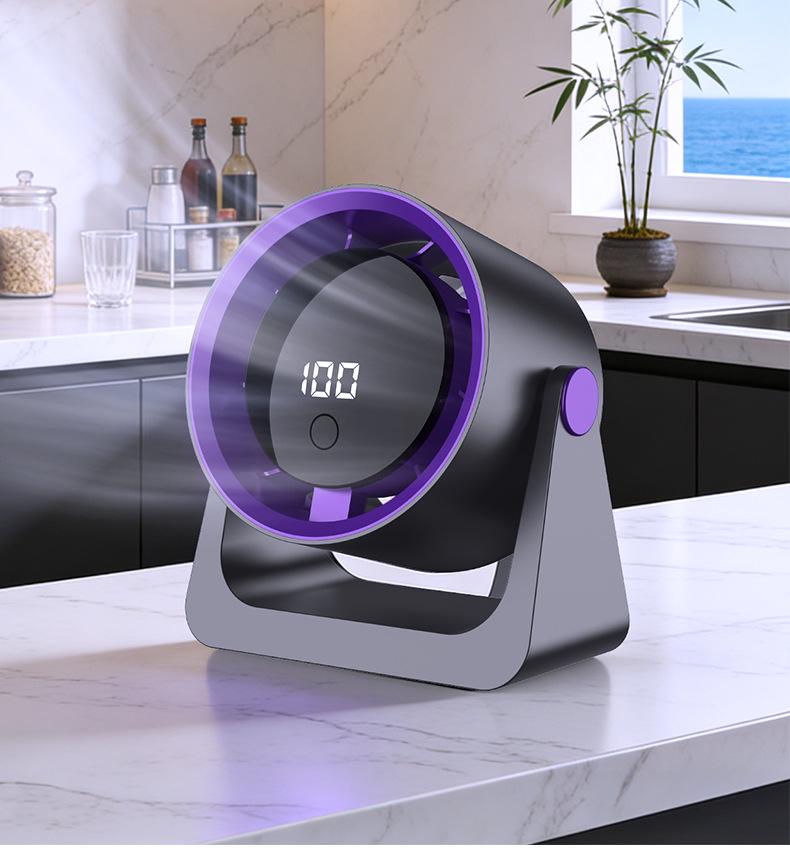 100-Speed Portable Desktop Fan: Wall-Mountable, Rechargeable for Home, Dorm & Outdoor Use