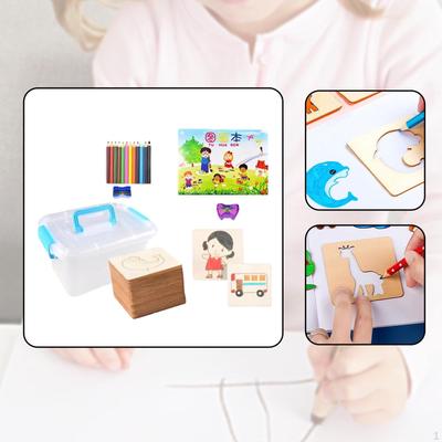 Kids Drawing Stencils Educational Colored Pencils for Children Painting Templates Chalk