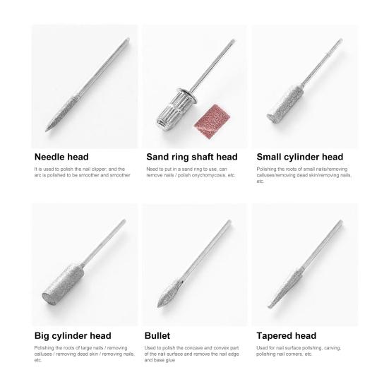 Nail Grinder Professional Sharp Polishing Heads Beauty Supplies Manicure Thick Toenails Polish Machine for Salon