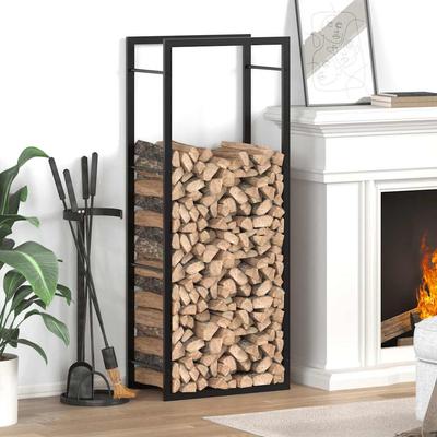 Vidaxl Firewood Rack, Matte Black, 50X28X132 Cm, Steel