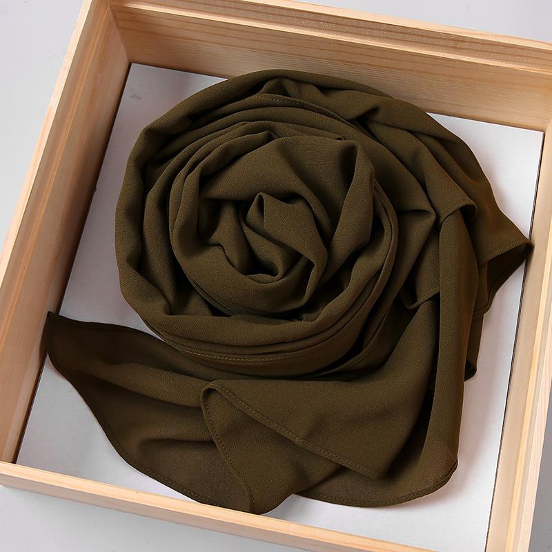 Big Size Long Hijab Premium Heavy Chiffon Scarf Malaysian Muslim Hijab Long Shawl Plain Wraps Tudung Bawal 2M*72CM