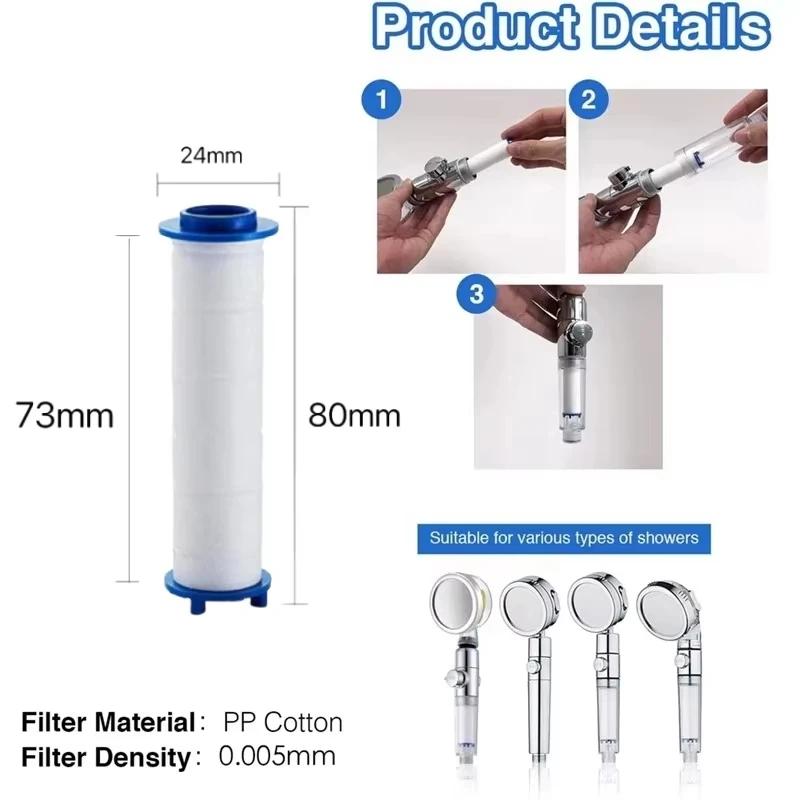 10 Stück Duschfilter für Handbrause PP-Baumwolle Duschfilter Ersatz für Chlor Schädliche Substanzen Reinigung